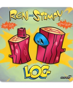 Super7 Ren & Stimpy Enamel Pin - LOG! 2-Pin Set Animation