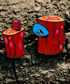 Super7 Ren & Stimpy Enamel Pin - LOG! 2-Pin Set Animation