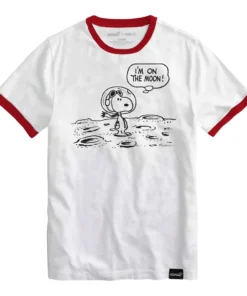 Super7 Peanuts T-Shirt - Snoopy On The Moon Ringer