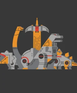 Super7 Transformers T-Shirt - Geometric Dinobots
