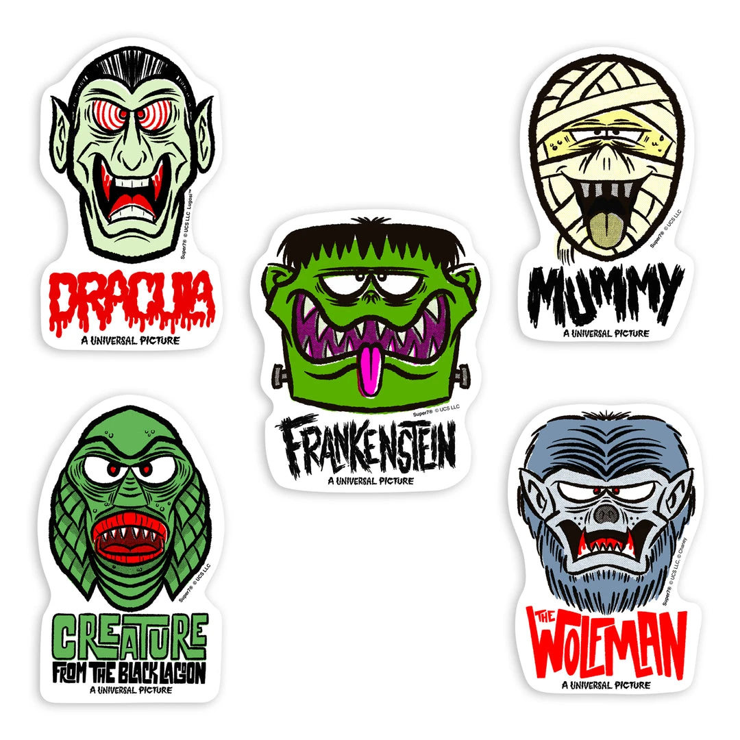 Super7 Universal Monsters Stickers - FreakyFaces Sticker Pack 4 Super7 Universal Monsters Stickers - FreakyFaces Sticker Pack