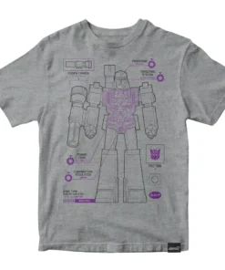Super7 Transformers T-Shirt - Megatron Cyborg Diagram Animation