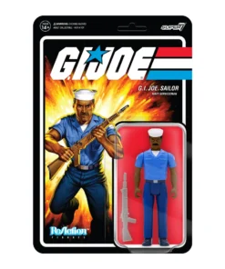 Super7 Movies & TV G.I. Joe ReAction Figures Wave 2 - Blueshirt Mustache (Brown)