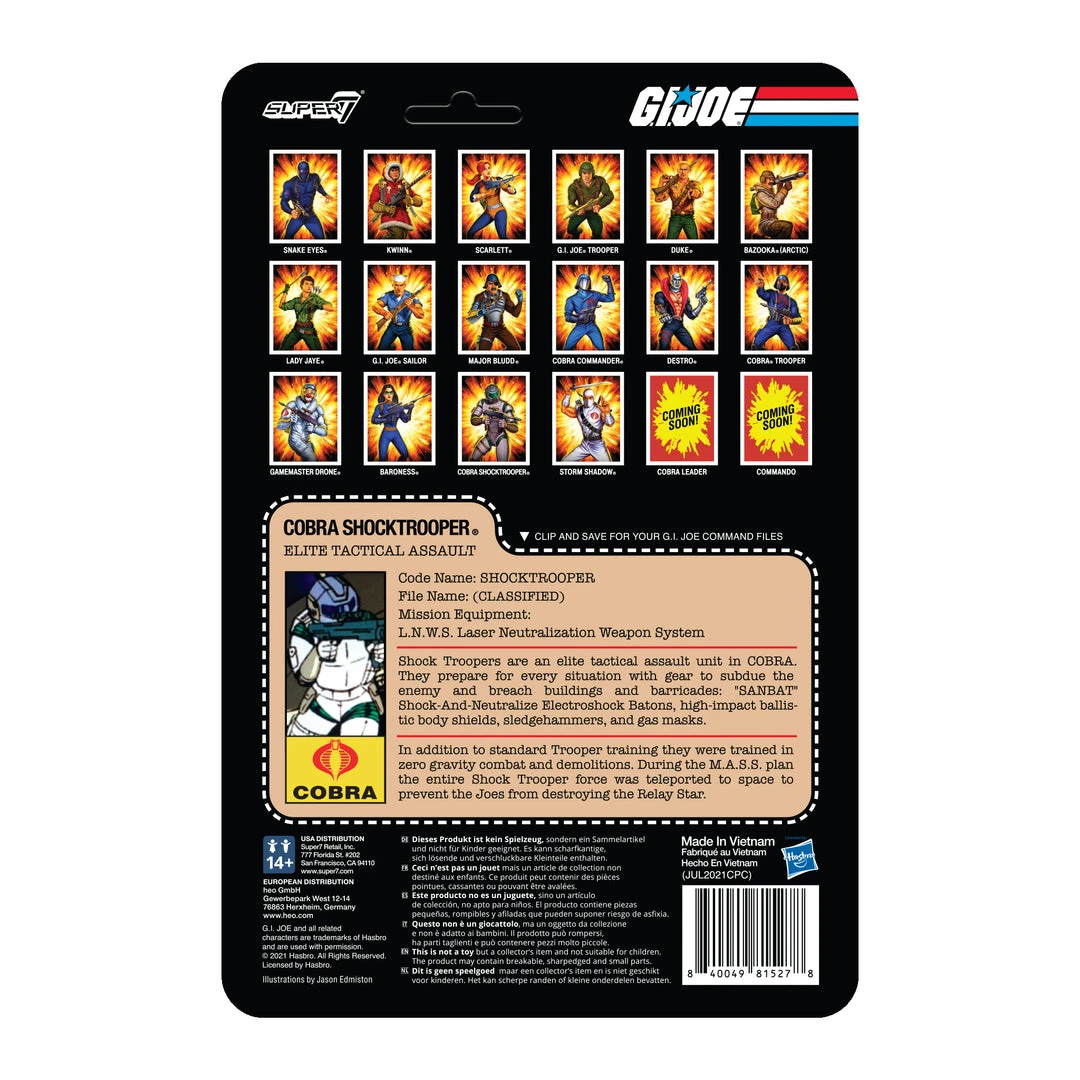 Super7 G.I. Joe ReAction Figures Wave 2 - Cobra Shocktrooper (Rifle C) Movies & TV 5 Super7 G.I. Joe ReAction Figures Wave 2 - Cobra Shocktrooper (Rifle C) Movies & TV