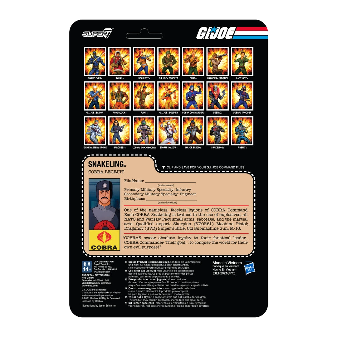 Super7 Movies & TV G.I. Joe ReAction Figures Wave 3 - Cobra Snakeling Factory Worker Clean-Shaven (Tan) 5 Super7 Movies & TV G.I. Joe ReAction Figures Wave 3 - Cobra Snakeling Factory Worker Clean-Shaven (Tan)