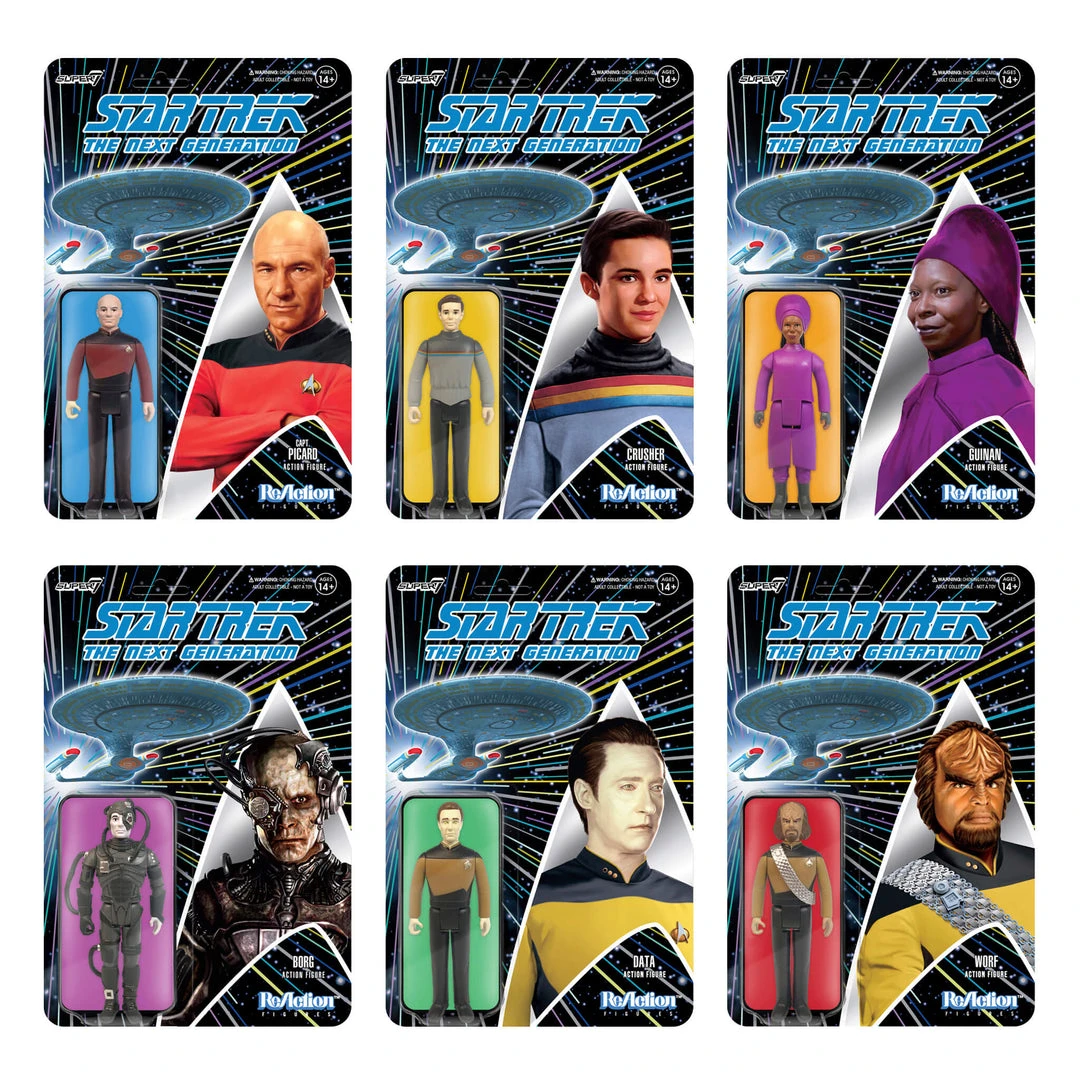 Super7 Star Trek: The Next Generation Wave 1 6 Figure Set Movies & TV 3 Super7 Star Trek: The Next Generation Wave 1 6 Figure Set Movies & TV